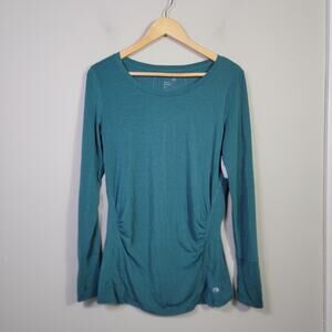 NWT Gap Fit M Maternity Breathe Long Sleeve Top Green Teal